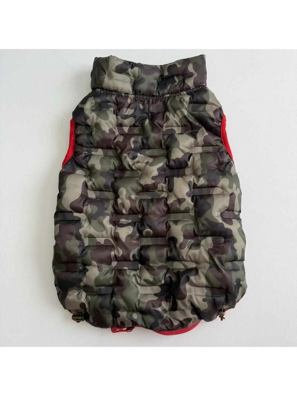 Reddy XL Dog Jacket Camo Puffer Vest Red Green Zip Warm Pet Coat Winter